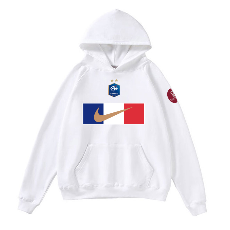 Men's France World Cup Soccer Hoodie White Men's France World Cup Soccer Hoodie White